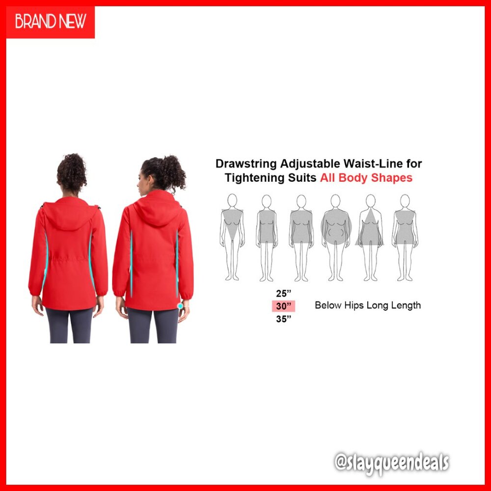 Women's Lightweight Packable Rain Jacket Hooded W… - image 7